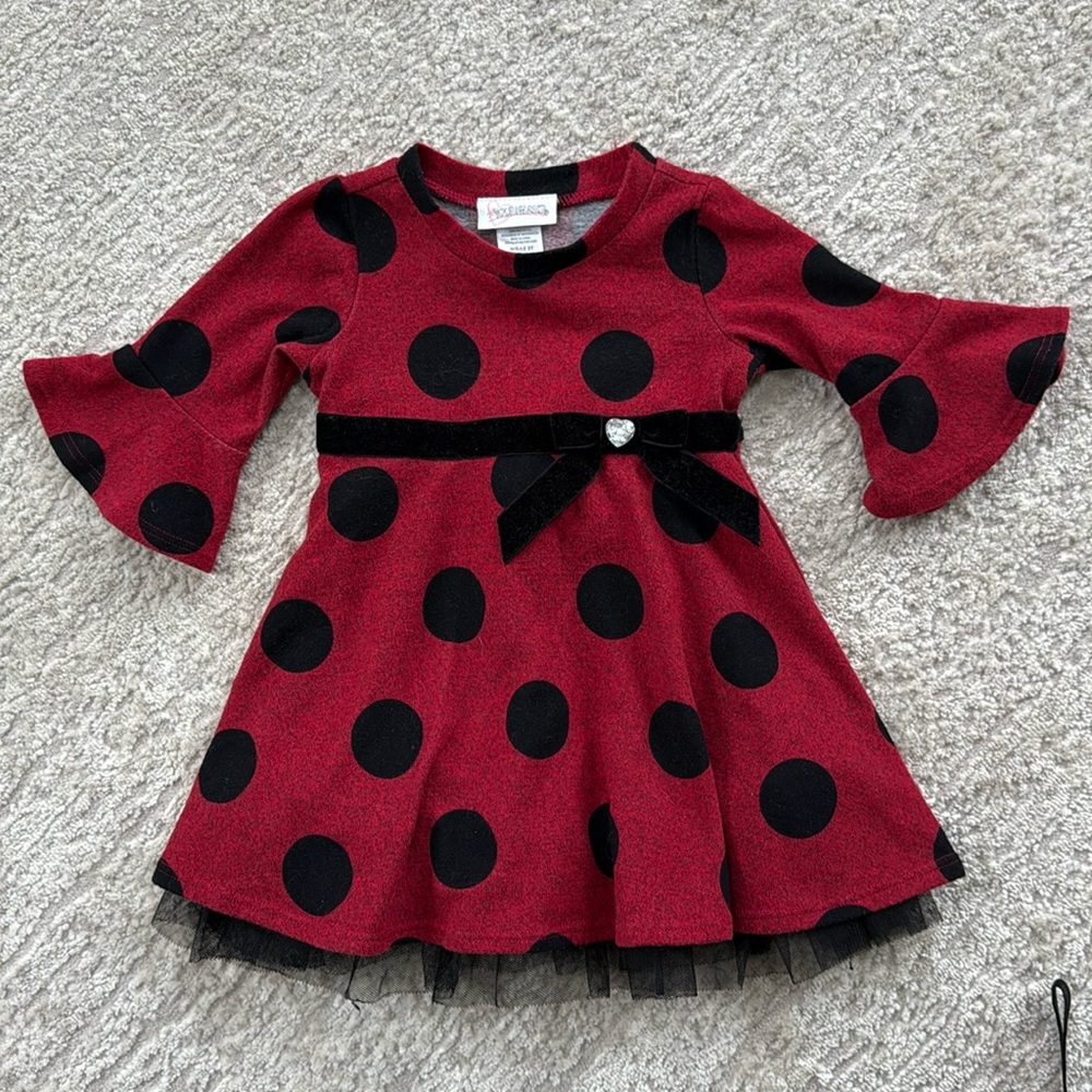 *LIKE NEW* Youngland Infant Girls Soft Polka Dot Baby Dress- Size 2T